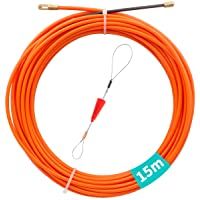 Akuoly Guia Pasacables Alambre Retráctil en Espiral de 15M- de nailon Diámetro 4-0mm- con Muelle de Guía- ideal para…